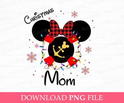 Christmas Mom Png, Christmas Mouse Ear with Bow Png, Christmas Lights Png, Merry Christmas Png, Holiday Season Png, Png