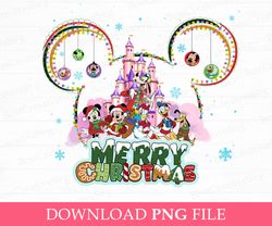 Christmas Mouse and Friends Png, Merry Christmas Png, Magical Kingdom Png, Lights and Snowflakes Png, Vacay Mode, Png Fi