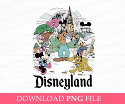 Retro Family Vacation Png, Family Trip Png, Vintage Mouse and Friends Clipart Png, Magical Kingdom Png, Png File For Sub