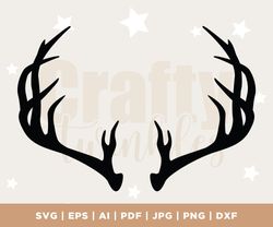 Antlers Svg, Deer Antlers Svg, Vector Cut file for Cricut, Silhouette, Decal, Sticker, Vinyl, Pdf, Png, Eps, Dxf, files