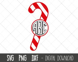 Candy cane SVG, christmas svg, candy cane monogram clipart, christmas clipart, candy cane monogram, svg files, cricut si