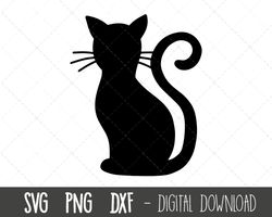 Cat svg, cat png, cat silhouette, cat outline png, cat clipart, cat pet png, pet cat svg, feline svg, dxf, cricut silhou