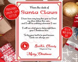 Santa cam letter, printable santa cam letter, Printable santa cam, santa letter pdf, santa mail, north pole letter, lett