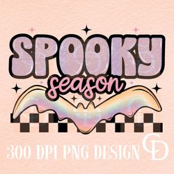 Spooky Season PNG Sublimation Download,Halloween sublimation,Halloween png,Spooky design,Retro Bat png,Spooky png,Pastel
