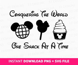 Conquering The World Svg, One Snack At A Time Svg, Snack Goals Svg, Family Trip Svg, Magical Kingdom, Family Vacation, S