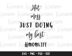 Hot Mess Just Doing My Best svg, Mom Life svg, Momlife svg, Mama svg, Mom svg, Hot Mess Express Svg, Mom Quote svg, Bles