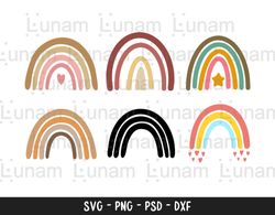 rainbow svg, boho rainbow svg, rainbow clipart, baby nursery svg, hand drawn rainbow svg, baby rainbow svg, pastel rainb