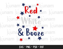 Red White and Booze Svg, 4th of July Svg, Independence Day Svg, USA Svg, Funny 4th of July Svg, 4th of July Svg Design,