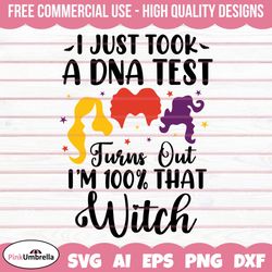 I just took a DNA test turns out im 100 that witch SVG, Hocus Pocus svg, Witch Svg, Halloween Svg, Sanderson Sisters Svg