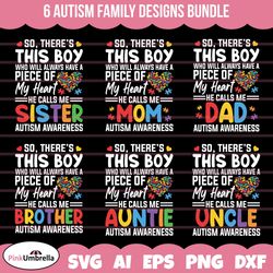 Theres this Boy that Stole my Heart Autism Awareness Svg, Puzzle Piece Svg, Autism Svg, svg Files for Cricut, Autism Rib