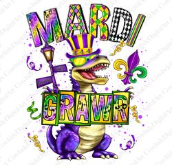 Mardi Gras Dinosaur png sublimation design download, Happy Mardi Gras png, Mardi Saurus png, sublimate designs download,