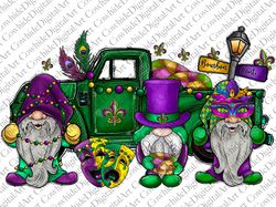 Mardi Gras gnome on the truck png sublimation design download, Mardi Gras png, gnome png, Mardi Gras truck png, sublimat