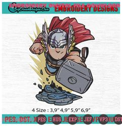 Thor Chibi Marvel Avengers Movies Machine Embroidery Digitizing Design File