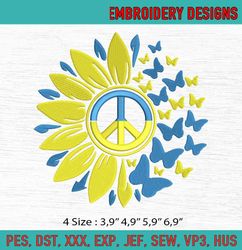 Flowers And Butterflies Ukraine Hippie Machine Embroidery Digitizing Design File