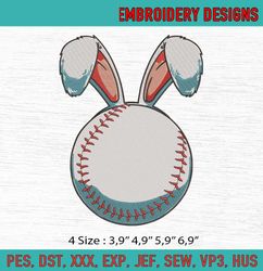 Baseball With Rabbit Ears Machine Embroidery Digitizing Design File