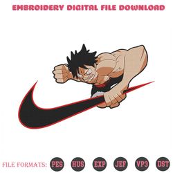 Luffy Attack Embroidery Designs File Nike Machine Embroidery Designs