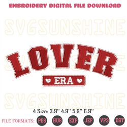 Lover Era Embroidery Designs, Taylor Swift Valentine Embroidery Design Files