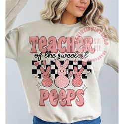 Teacher Easter PNG, Teacher png, Cute easter, Easter PNG Digital Download For Teacher, Happy Easter, Retro Groovy, Png D