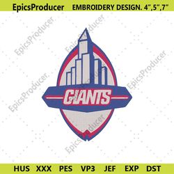 Giants Football Logo Embroidery, New York Giants Embroidery, Giants Design File