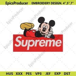 Supreme Box Mickey Embroidery Design Download.