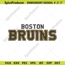 Boston Bruins Wordmark Logo Machine Embroidery, Boston Bruins Logo NHL Embroidery