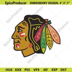 Chicago Blackhawks Iconic Embroidery Files, Chicago Blackhawks Embroidery Download File