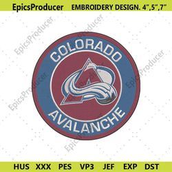Colorado Avalanche Hockey Logo Embroidery Design, NHL Team Logo Machine Embroidery Files