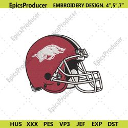 Arkansas Razorbacks Helmet Embroidery Design Download File