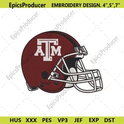 Texas A&M Aggies Helmet Embroidery Digitizing Instant Download