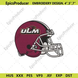 UL Monroe Warhawks Helmet Embroidery Design File