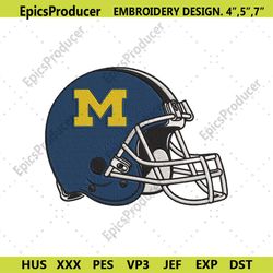 Michigan Wolverines Helmet Machine Embroidery Digitizing.