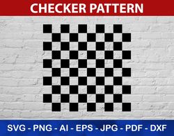 Checker Pattern Svg, Black and White Checker Board Png, Jpg, Instant Download 1