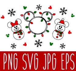 cute christmas snowman full wrap svg, venti cup decal svg, coffee ring svg, cold cup svg, cricut, silhouette vector cut