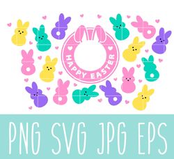 happy easter full wrap svg, venti cup decal svg, coffee ring svg, cold cup svg, cricut, silhouette vector cut filesvg