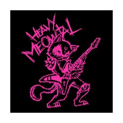 Heavy Meowtal Cats Svg, Trending Svg, Cat Svg, Pink Cat Svg, Music Svg, Guitar Svg, Meowtal Svg, Rock And Roll Svg, Pink