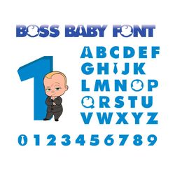 boss baby font boss baby icons alphabet and number first birthday svg