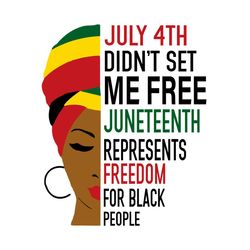 July 4th Didnt Set Me Free Juneteenth Represents Freedom Svg