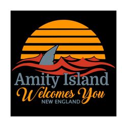 Amity Island Welcomes You New England Svg, Trending Svg, Sunset Svg, Shark Svg, New England Svg, Ocean Svg, Sea Svg, Isl