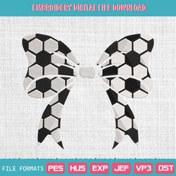 Soccer bow embroidery designs, Soccer embroidery pattern, So, 152