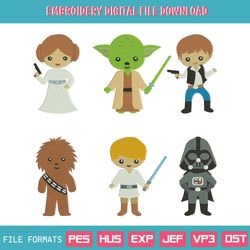 Embroidery designs star w. chibi characters embroidery files, 62