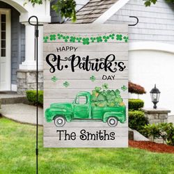 Personalized St Patricks Day Garden Flag, Patricks Truck Flag, Irish Garden Flag, Lucky Shamrocks Decorative, Patrick Da