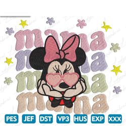 Cute Mouse Cartoon Mama Embroidery Design, Movie Cartoon Mom Embroidery Design, 84