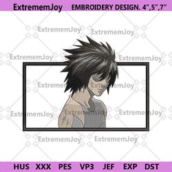 l lawliet box anime death note embroidery design