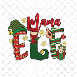 Mama ELF Christmas Sublimation PNG