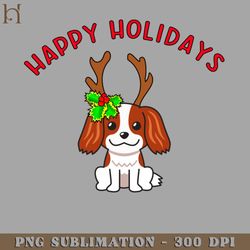 XMAS COCKER SPANIEL PUPPY WITH REINDEER ANTLERS PNG Download