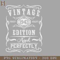 Vintage 1943 80th Birthday PNG Download