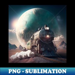 Train space planet futuristic railroad SciFi - PNG Sublimation Digital Download - Perfect for Sublimation Art
