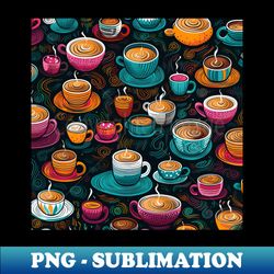 Coffee time pattern - Retro PNG Sublimation Digital Download - Capture Imagination with Every Detail