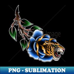 Tiger rose blue - Creative Sublimation PNG Download - Perfect for Sublimation Mastery