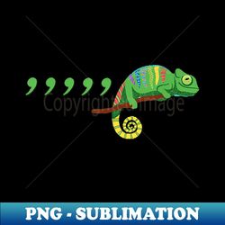 Teacher Comma Chameleon Funny - Signature Sublimation PNG File - Capture Imagination with Every Detail